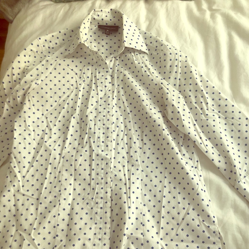 Set of button down blouses-one cotton one silk